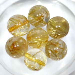 【丸ビーズ】タイチンルチルクォーツ (6A) 10mm 1粒売り【天然石 パワーストーン】