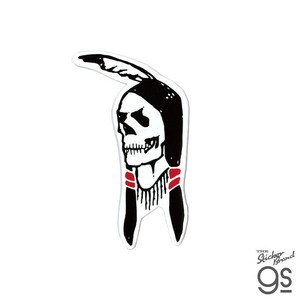 ステッカーNo,133　INDIAN SKULL US133　輸入アメリカン雑貨　スタンダード