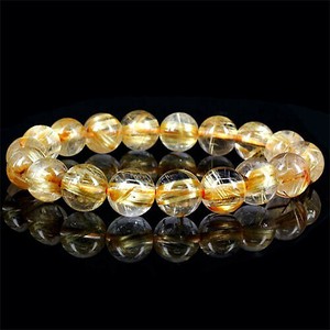 Gemstone Bracelet Rutile Quartz Natural Stone 10mm
