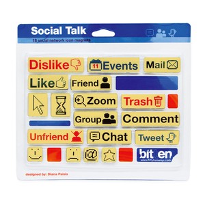 『Social Talk Magnet（ソーシャルトークマグネット』イイネ！パソコンからアイコンが飛び出たマグネット
