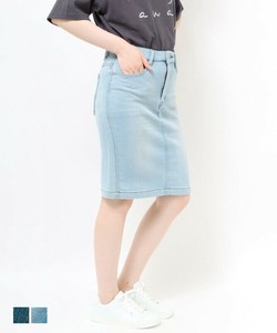 【SALE・再値下げ】ニット風素材ペンシルスカート デニム Cafetty/CF4007