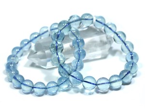 ☆高品質☆【ブレスレット】サンタマリアアクアマリン (6A) (約10.5〜11mm) 【天然石 パワーストーン】