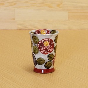 Hasami ware Cup Red Pottery Rose Garden Made in Japan