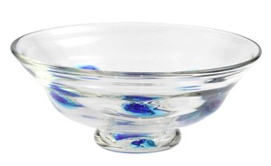 【特価品】ガラス単品■金彩水玉平鉢