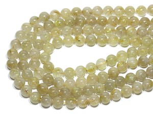 【丸ビーズ】ルチルクォーツ (2A) 10mm【天然石 パワーストーン】