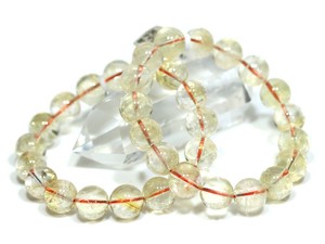 ☆高品質☆【ブレスレット】天然シトリン アイリスクォーツ (2A) (約13.5〜14mm) 【パワーストーン】