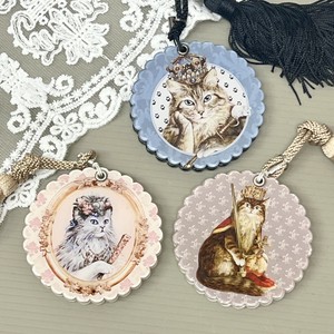 ＜セブリーヌキャット＞スライドミラー・フランス・携帯用ミラー・タッセル付き・ギフトBOX・猫