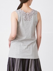綿天竺衿レースキャミソール　5色展開　M L LL 3L 《定番商品》《大きいサイズ》