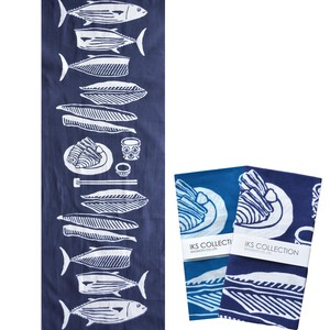 【 日本製 】注染 手ぬぐい てぬぐい 手拭い カツオ かつお タオル 34cm×88cm 綿100％ 魚 青 ブルー