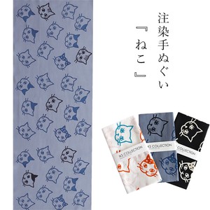 【 日本製 】注染 手ぬぐい てぬぐい 手拭い ねこ 猫 タオル 総理生地 綿100％ 34cm×88cm