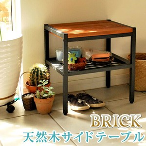天然木製サイドテーブル PT-400BRN 店舗什器