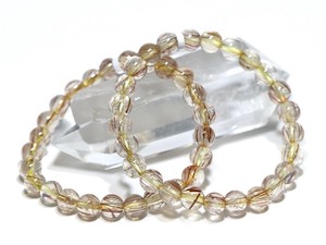 ☆高品質☆【ブレスレット】山梨水晶 (ピンク) (約7〜7.5mm) 【天然石 パワーストーン】