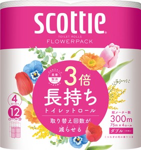 CRECIA Scottie Flower Pack 3 Long Lasting 4 Roll Double