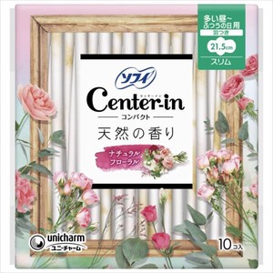 Charm Center-in Sanitary Napkins Compact 1 2 Floral Many 10 Pcs