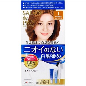 ダリヤ　サロンドプロ無香料ヘアカラー早染めクリーム（白髪用）　1　かなり明るいライト