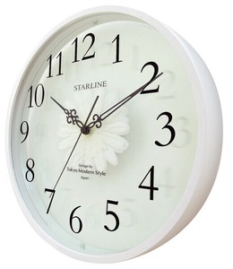 Wall Clock Glasswork Made in Japan Gerbera Made in Japan