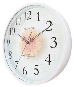 Wall Clock Glasswork Made in Japan Gerbera Made in Japan