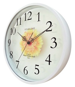 Wall Clock Flower Wooden White Made in Japan Gerbera Made in Japan