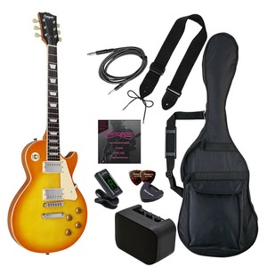 PG エレキギター 初心者入門ライトセット レスポールタイプ LP-260/HB ハニーバースト