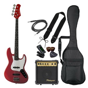 PG エレキベース 初心者入門ライトセット ジャズベースタイプ JB-240/MRD メタリックレッド