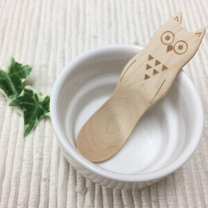 動物シリーズ★フクロウのおやつスプーン（メープルの木）