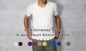 東ドイツタイプ Uネック 半袖Tシャツ 半袖 12色