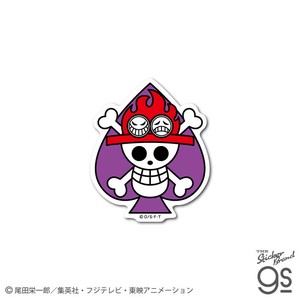 ワンピースステッカー エース海賊旗 ダイカットステッカー ONE PIECE ジャンプ 海賊 アニメ グッズ OPS78