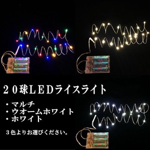 【予約販売：再入荷】【2024年クリスマス】20球LEDライスライト ウォームホワイト
