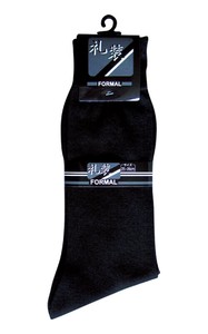 紳士 綿混礼装ソックス黒4015‐6 45-745　納期未定