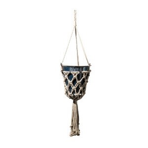 【マクラメ/コットン】□64502 MACRAME BASKET WHT