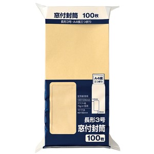 [封筒] マルアイ 窓付封筒 長形3号 70g/m2 100枚入