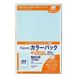[封筒] マルアイ 藤壺カラーパック 5色込み 角形2号 100g/m2