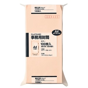 [封筒] マルアイ 事務用封筒 ピンク 長形3号 80g/m2 100枚入