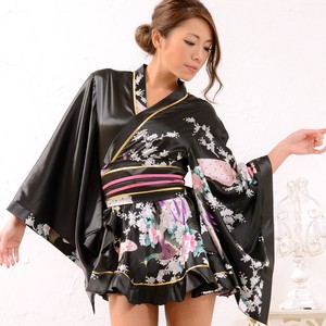 【再入荷】1017孔雀柄ミニ着物ドレス 和柄 衣装 ダンス よさこい 花魁 コスプレ キャバドレス