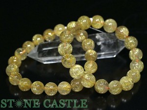 ☆高品質☆【ブレスレット】ゴールデンルチルクォーツ (5A) (約11.5〜12mm) 【天然石】