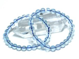 ☆高品質☆【ブレスレット】サンタマリアアクアマリン (6A) (約7〜7.5mm) 【天然石 パワーストーン】