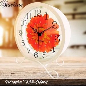Table Clock Made in Japan Orange Gerbera Made in Japan