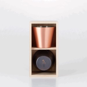 Pure Copper Cup 2Pcs set Mat Brown