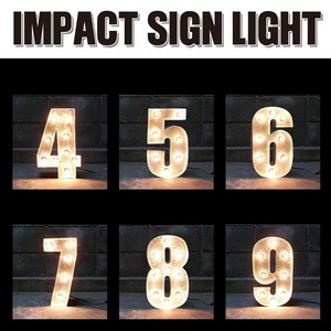 【電飾看板】IMPACT SIGN LIGHT インパクトサインライト マーキーライト「4~9」室内用ライト 電球付属なし