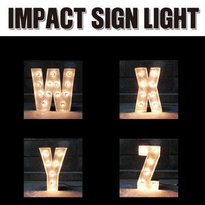 【電飾看板】IMPACT SIGN LIGHT インパクトサインライト マーキーライト「W~Z」室内用ライト 電球付属なし