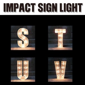 【電飾看板】IMPACT SIGN LIGHT インパクトサインライト マーキーライト「S~V」室内用ライト 電球付属なし