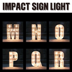【電飾看板】IMPACT SIGN LIGHT インパクトサインライト マーキーライト「M~R」室内用ライト 電球付属なし
