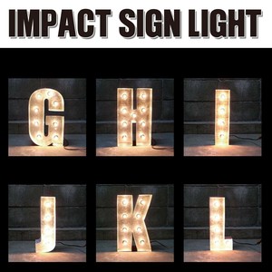 【電飾看板】IMPACT SIGN LIGHT インパクトサインライト マーキーライト「G~L」室内用ライト 電球付属なし