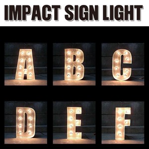 【電飾看板】IMPACT SIGN LIGHT インパクトサインライト マーキーライト「A~F」室内用ライト 電球付属なし