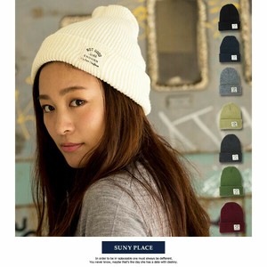 ニット帽秋冬 春夏 防寒 通学 通勤 ワッペン 定番 シンプル