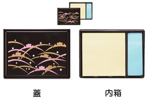 ☆日本伝統の技法【蒔絵】MAKI-E TAG CASE/蒔絵付箋ケース/スワロスキーすすき
