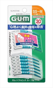 サンスター　ガム歯周プロケアソフトピックカーブ型30PSS−M 【 フロス・歯間ブラシ 】