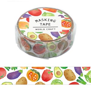 【マスキングテープ15mm お野菜】雑貨 食べ物 ラッピング 手帳 ギフト アルバム レター