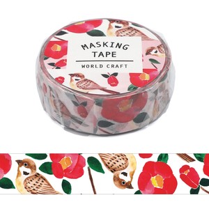 Washi Tape Gift Camellia And Sparrow Knickknacks Stationery 15mm
