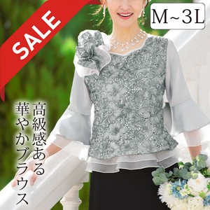 【在庫限りセール】フラワー刺繍フレアーブラウス★ステージ衣装 コーラス カラオケ